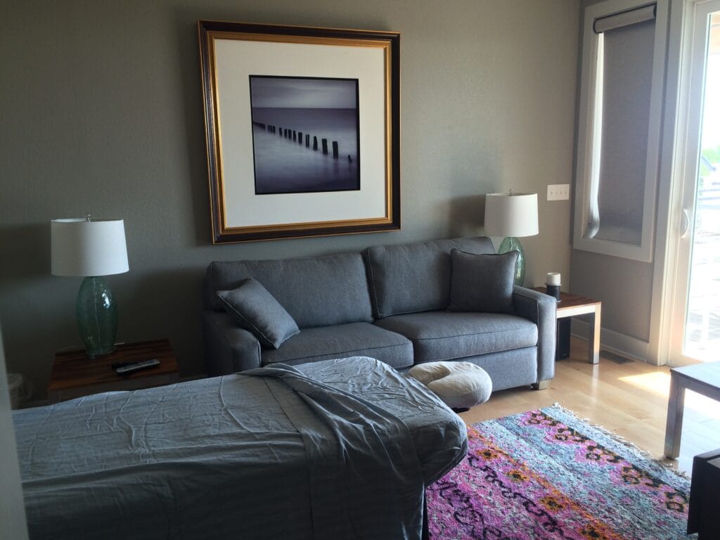 Inside in home massage setup
